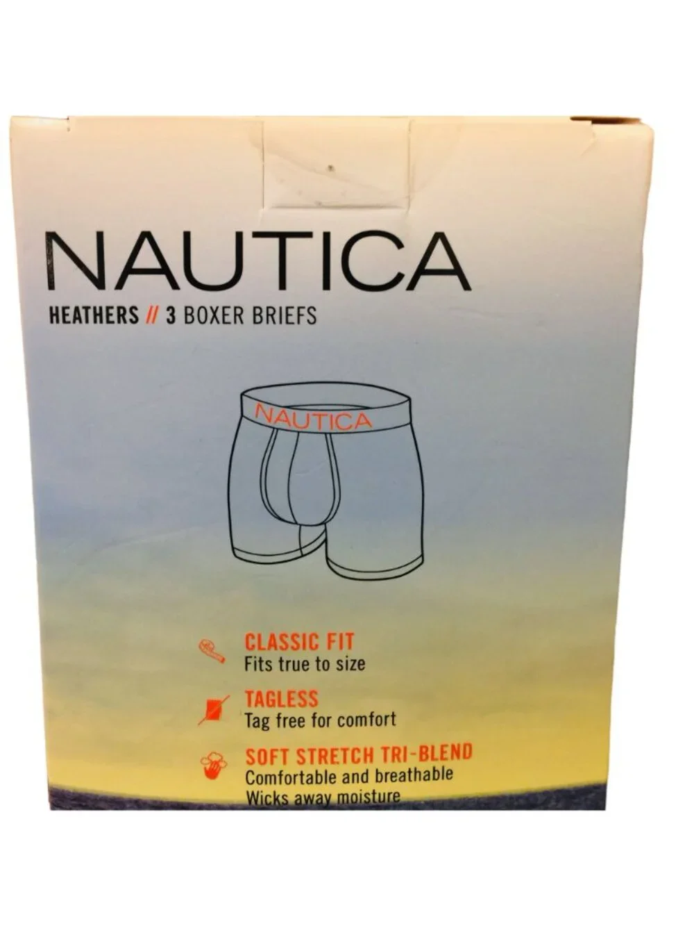 Nautica Men's Heathers Boxer Brief Size XL 40-42 Set of 3 Poly Blend